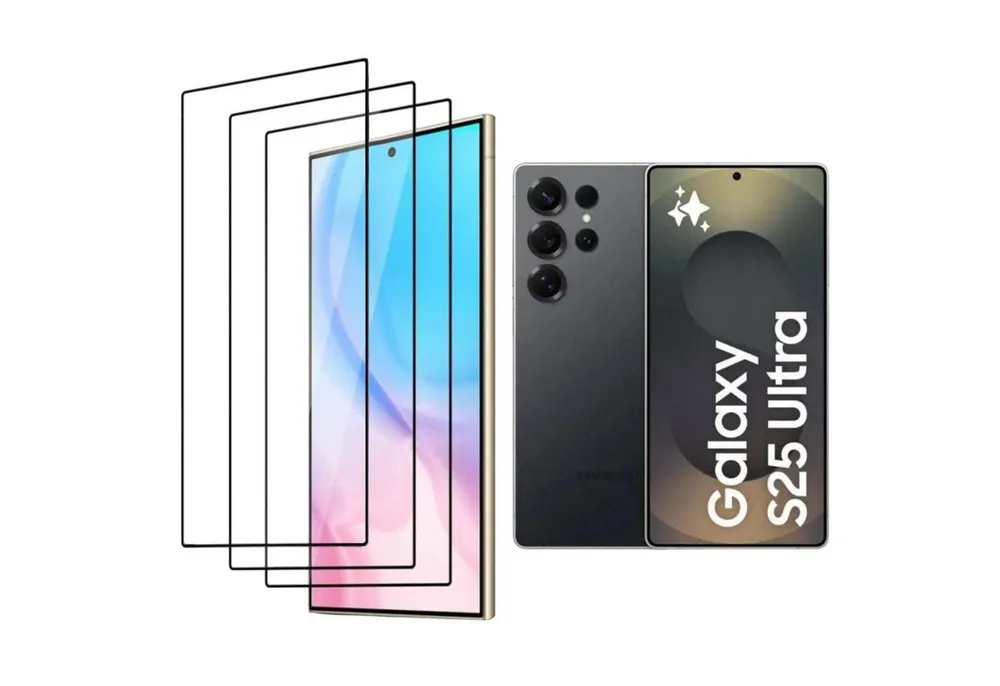 CLM-Tech Displayschutzglas 3x Schutzfolie für Samsung Galaxy S25 ULTRA Panzerfolie kristallklar für Samsung Galaxy S25 Ultra, Panzerglas Folie - Anti-Fingerabdruck und kratzfest -, 3 Stück, Kristallklar