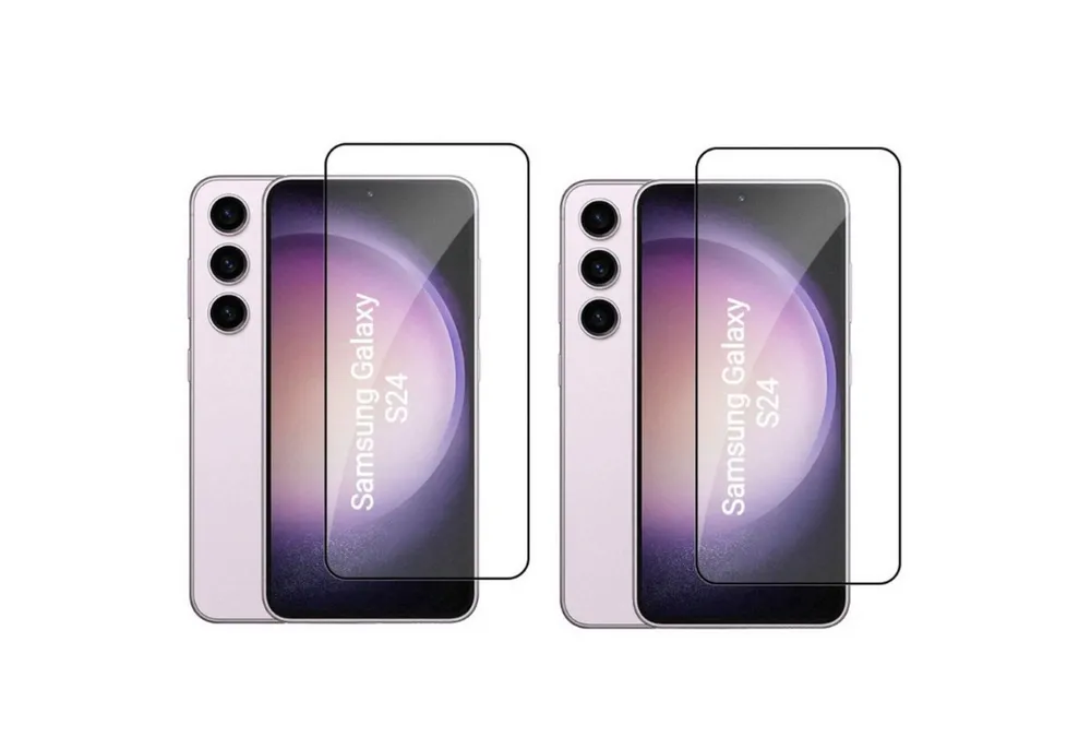 CLM-Tech Displayschutzglas für Samsung Galaxy S25 / S24, Panzerglas Folie - Anti-Fingerabdruck und kratzfest -, 2 Stück, Unterstützt Fingerabdruck-ID