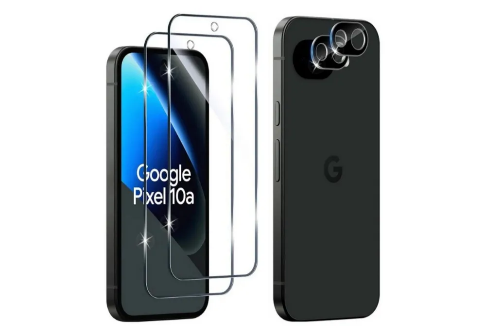 CLM-Tech Displayschutzglas und Kameraschutz für Google Pixel 10a, - Spar-Set (2x Display Panzerglas und 2x Kameraglas), 4 Stück, Anti-Fingerabdruck und blasenfreie Anbringung