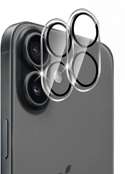 CLM-Tech Kameraschutzglas 2X für iPhone 17 6,1 Zoll, Linse Schutzglas 9H Glas - Folie kristallklar Panzerglas 2X Stück, 2 Stück, Kratzfest