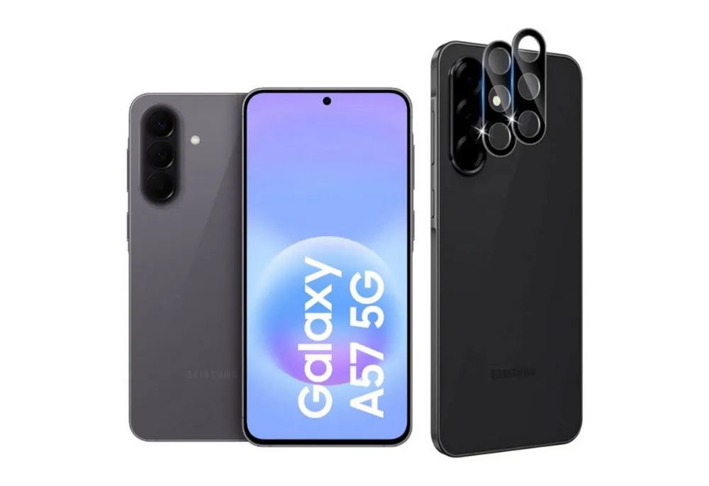 CLM-Tech Kameraschutzglas 2X für Samsung Galaxy A57 5G, Linse 9H Glas - Folie kristallklar Panzerglas, 2 Stück, Kratzfest