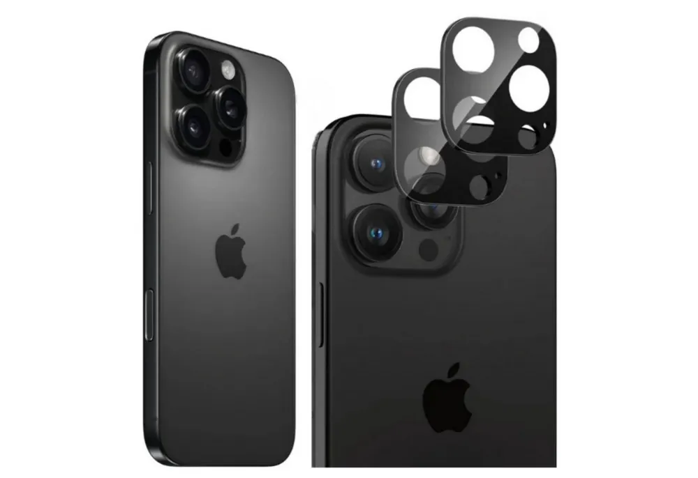 CLM-Tech Kameraschutzglas 2X iPhone 16 Pro Max Kameraglas kristallklar für iPhone 16 Pro Max 6,9 Zoll, Linse Schutzglas 9H Glas - Folie kristallklar 2X Stück, 2 Stück, Kratzfest