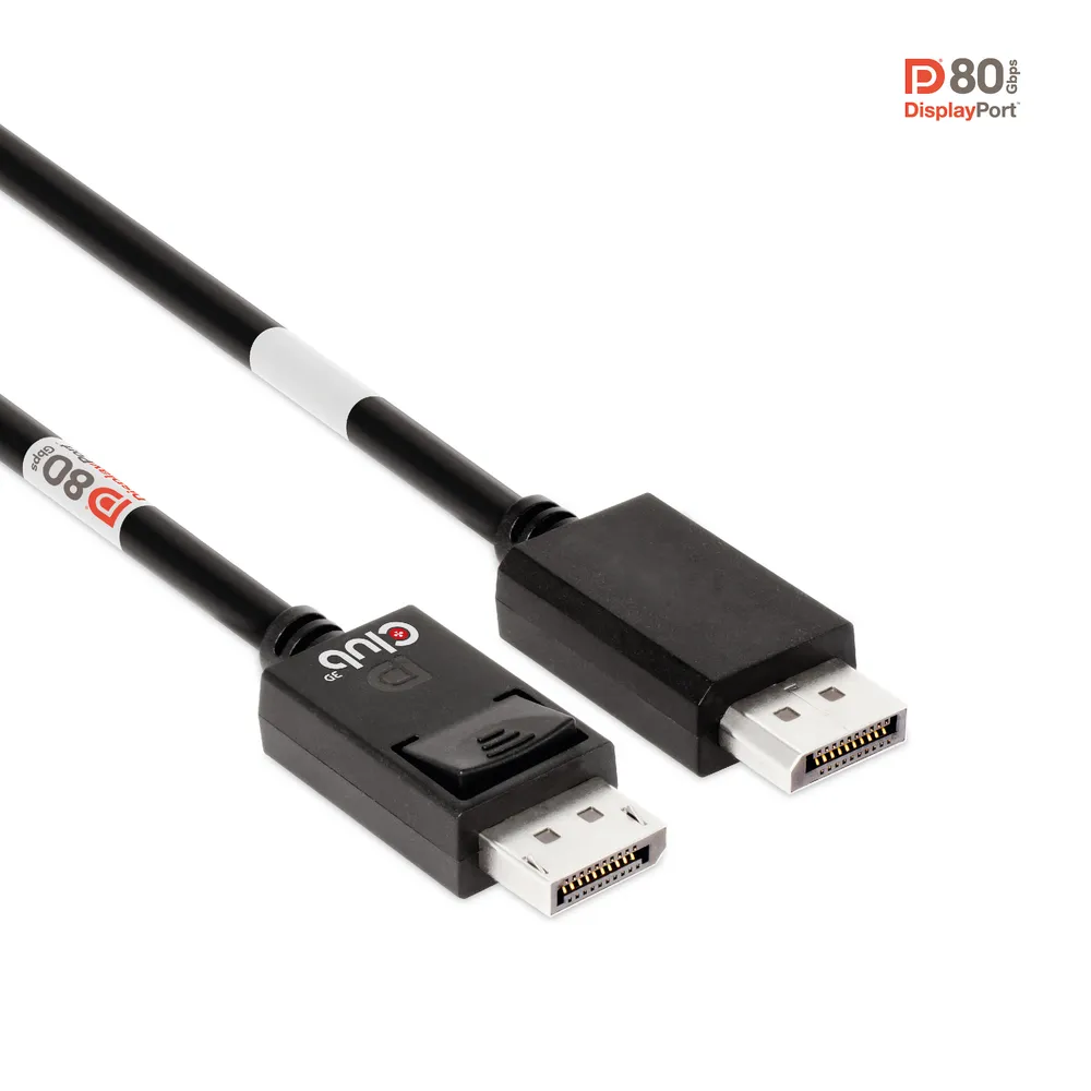 Club 3D Bidirektionales 4K 240Hz DisplayPort 2.1 Kabel Schwarz 1,2M