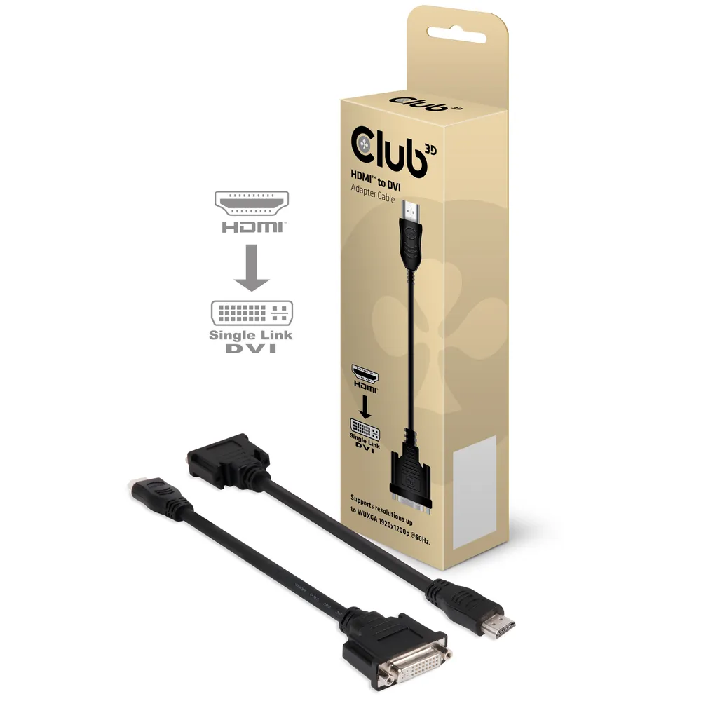 CLUB3D HDMI to DVI-I Single Link Adapter Cable 0,40 m Schwarz