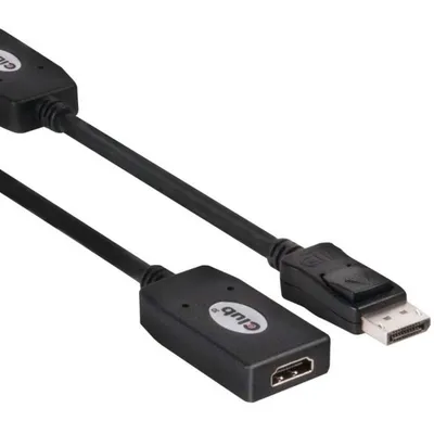 CLUB3D DisplayPort to HDMI Adapter Cable 0,13 m Schwarz