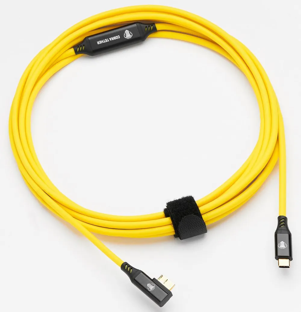 COBRAUNION USB-C an Micro-B 90° 5m gelb