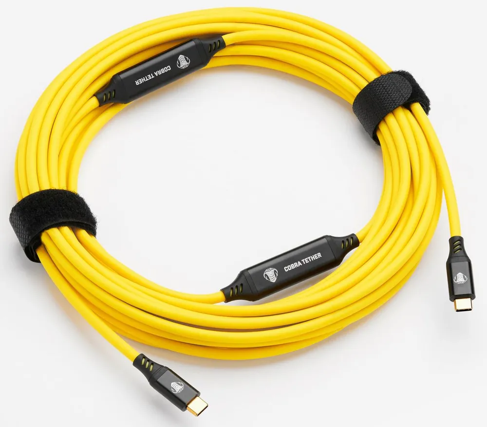 COBRAUNION USB-C an Micro-B 90° 10m gelb