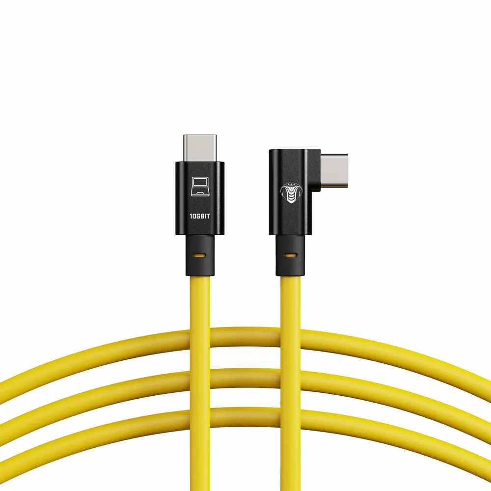 COBRAUNION USB-C an USB-C 90° 10 Gbit/s 10m gelb