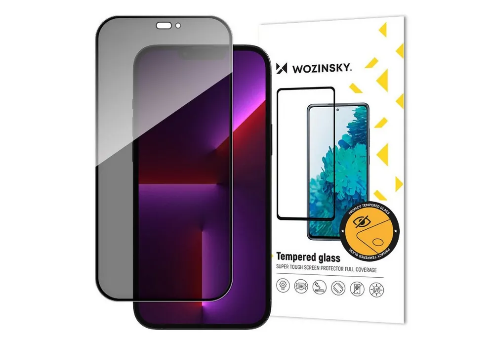 COFI 1453 Displayschutzglas Privacy 5D Schutzglas für iPhone 15 Pro