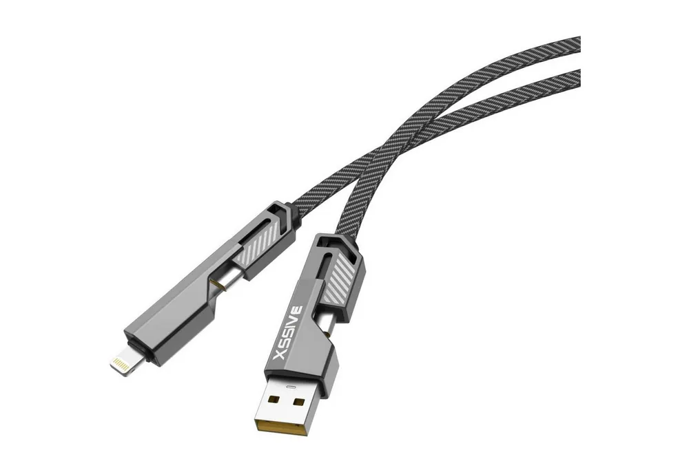 COFI 1453 Geflochtenes 4-in-1 USB-Schnellladekabel 1m – Multifunktional USB-Kabel