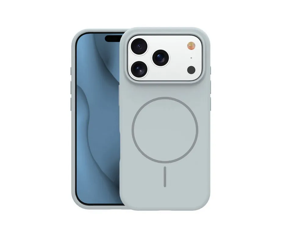 COFI 1453 Handyhülle Silikon Thin Mag kompatibel mit iPhone 17 Pro Max Silber Hülle 6
