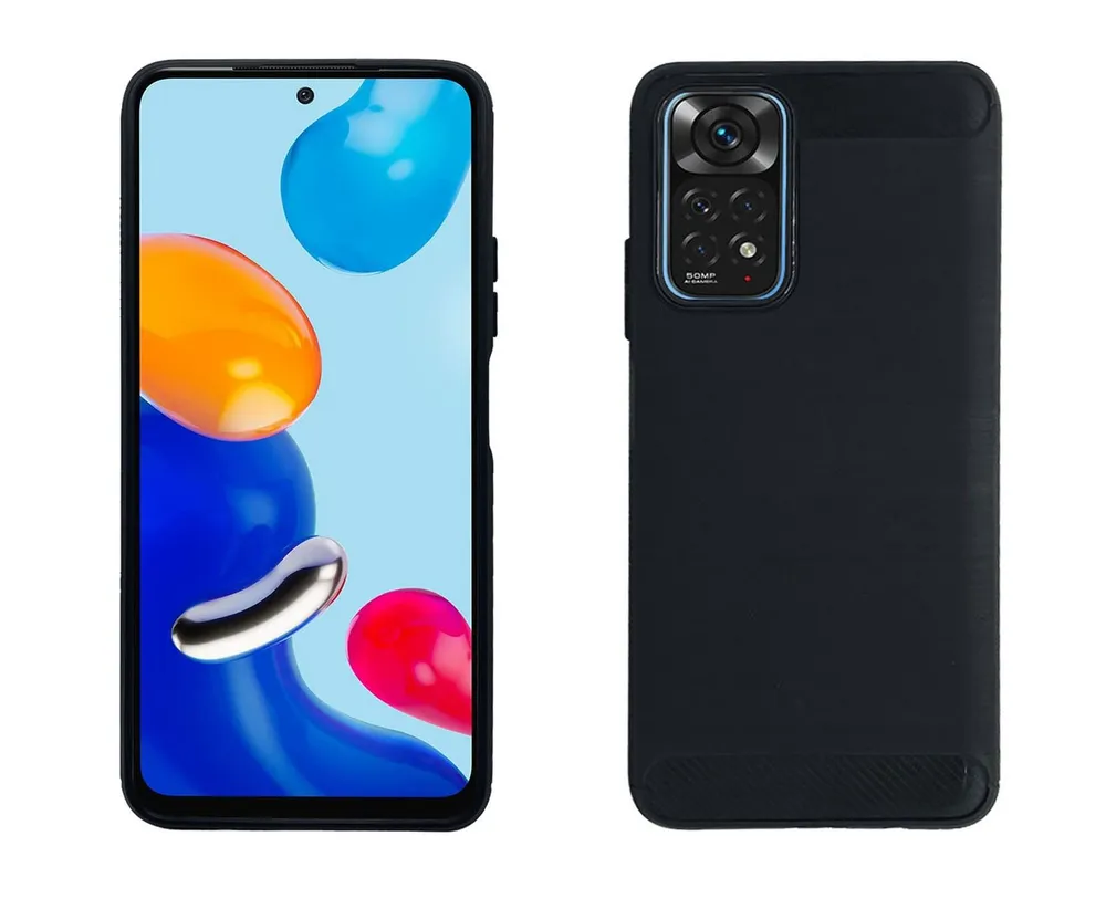 cofi1453 Handyhülle Silikon Hülle Carbon Case TPU für XIAOMI REDMI NOTE 11s Schwarz