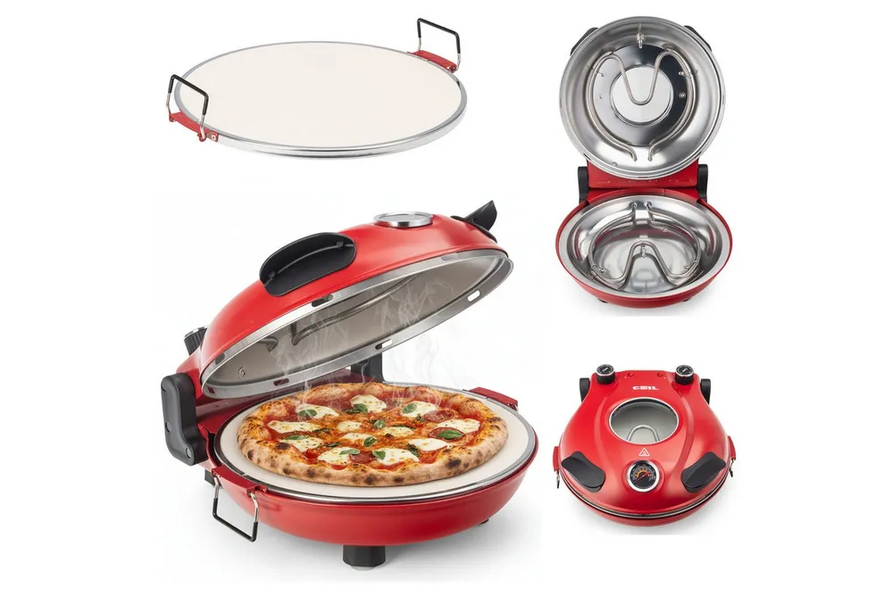 COIL Pizzaofen Pizzamaschine, Pizzaausrüstung, Küchensteinofen, Heimpizzaofen, Steindurchmesser: 31cm, max. Temp.420 °C, Leistung: 1200W, 230 V/60 Hz