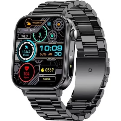 Colmi P80 Steel Bluetooth GPS 44mm Schwarz Stahl Wasserdicht IP67 Pulsmesser