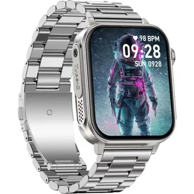 Colmi P80 Bluetooth GPS 44mm 1,83" Display Silber Stahl Wasserdicht IP67 Pulsmesser
