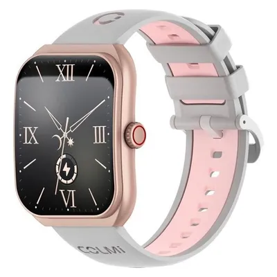 Colmi P86 Bluetooth GPS 44mm AMOLED Roségold Silikon 22mm Pulsmesser Schlafmonitor