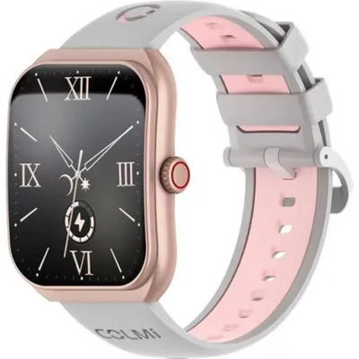 Colmi P86 Bluetooth GPS 44mm AMOLED Roségold Silikon 22mm Pulsmesser Schlafmonitor