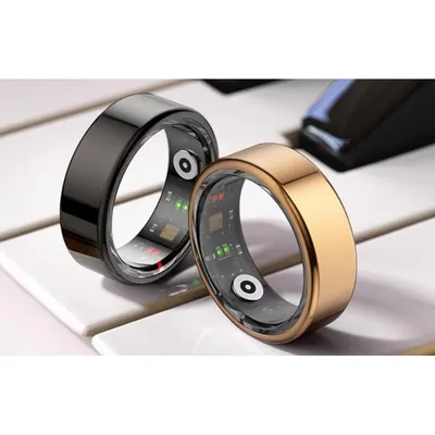 Smart Ring Colmi R02 Größe 11 Bluetooth IP68 Akku 6 Tage Edelstahl Schwarz