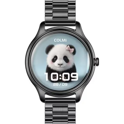 Colmi L28 Black steel Bluetooth Smartwatch 44mm Schwarz Stahl