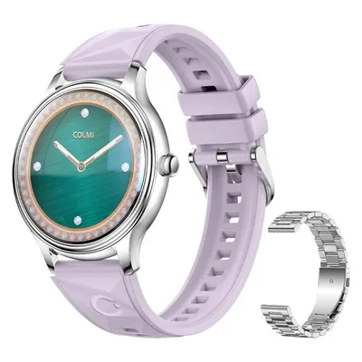 Colmi L28 Bluetooth Runde Smartwatch Edelstahl Silber Armband