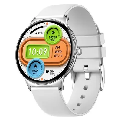 Colmi V89 GPS Bluetooth 43mm AMOLED Silber Silikon Sportarmband GPS Pulsmesser Schlaf
