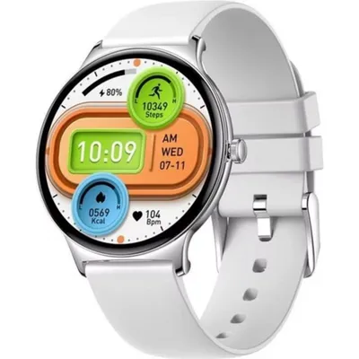 Colmi V89 GPS Bluetooth 43mm AMOLED Silber Silikon Sportarmband GPS Pulsmesser Schlaf