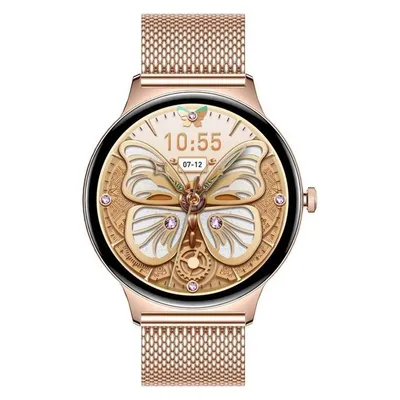 Colmi V89 Bluetooth 43mm AMOLED Gold Edelstahlarmband Pulsuhr Schlafmonitor