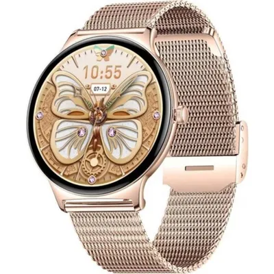 Colmi V89 Bluetooth 43mm AMOLED Gold Edelstahlarmband Pulsuhr Schlafmonitor
