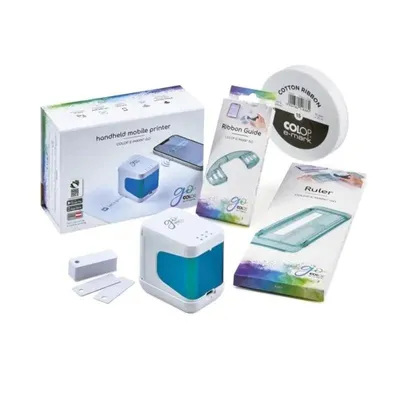 Tragbarer kabelloser Drucker Colop E-Mark Go Stempel blau weiß in Farbe