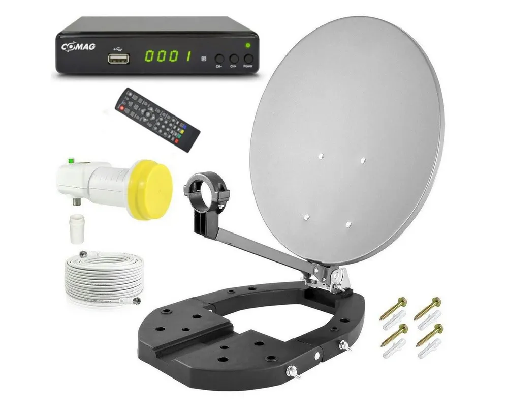 Comag COMAG SAT Camping-Set Easyfind CD08, Komplett-Set inkl. Sat Receiver Camping Sat-Anlage