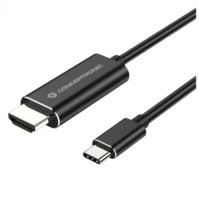 Conceptronic ABBY04B 4K-Kabel (USB-C-Stecker auf HDMI-Stecker, 2 m, Schwarz)
