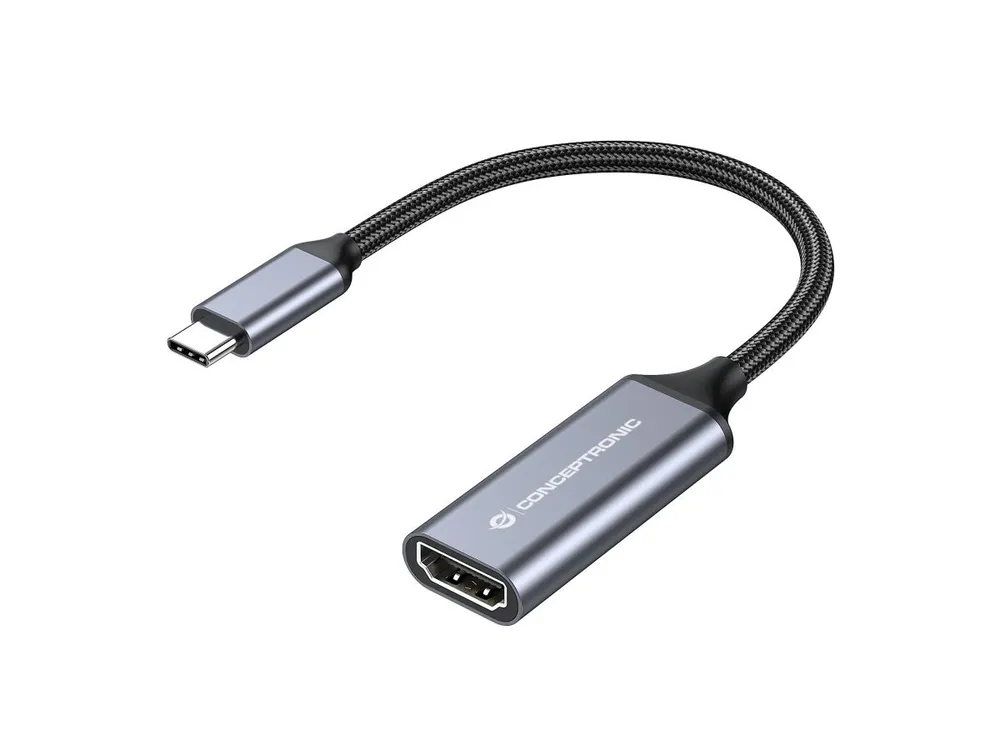 Adapter USB Typ C Conceptronic ABBY09G HDMI 4K 60Hz Aluminium Grau 0,18m
