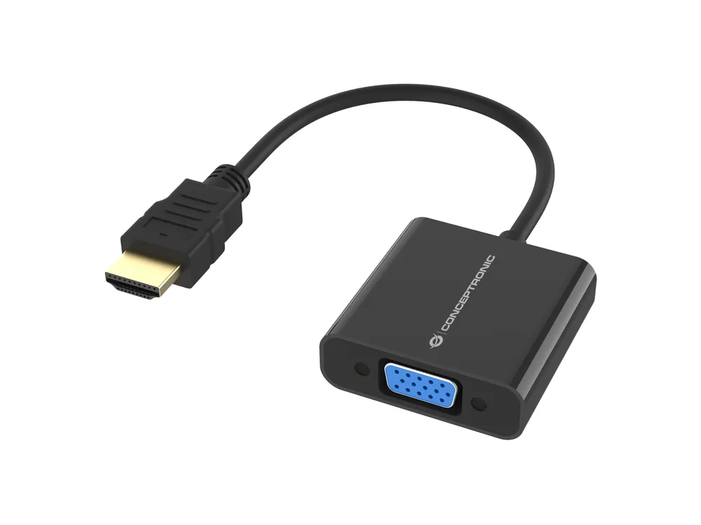 Conceptronic ABBY20B HDMI-auf-VGA-Adapter, 1080P, 25 cm, Schwarz