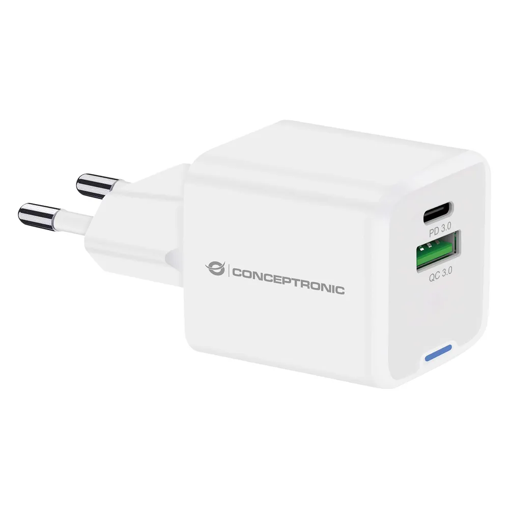 Conceptronic Ladegerät 2Port 20W,1xUSB-C,1xUSB-A Desk PD ws