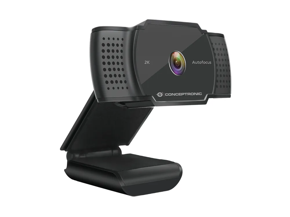 AMDIS02B 2K-Super-HD-Autofokus-Webcam mit Mikrofon, schwarz Webcam