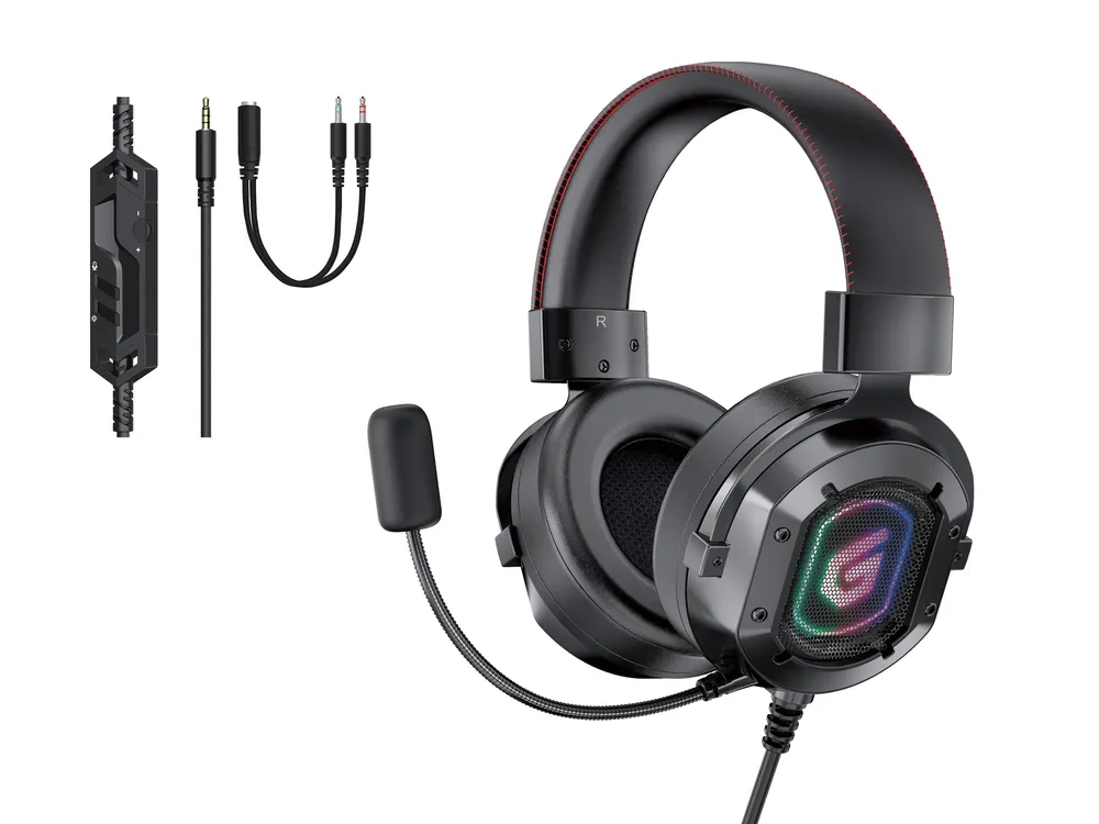Conceptronic ATHAN03B Gaming Headset kabelgebunden 7.1 RGB schwarz komfortabel