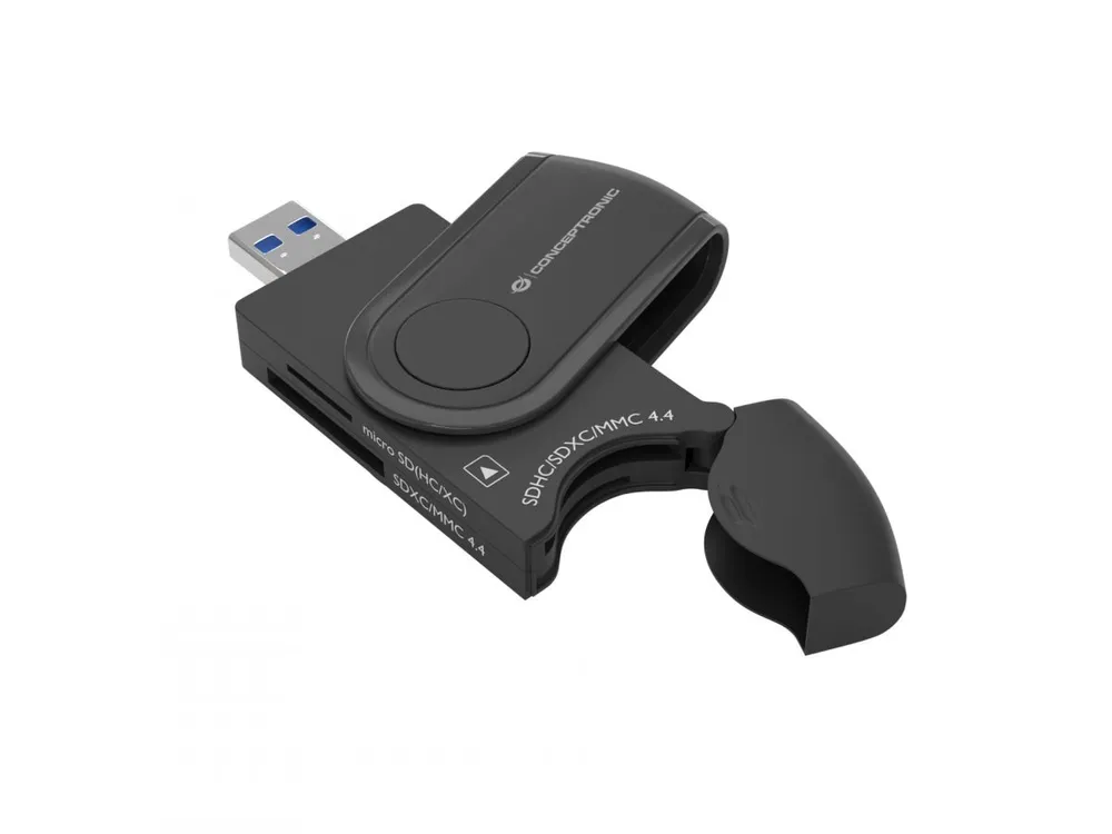 Conceptronic BIAN04B 4-in-1 USB 3.0 Kartenleser für SD x 2/ TF/ MicroSD x 2/USH-I
