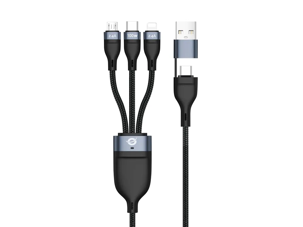 CONCEPTRONIC USB-C Kabel ETTA06B15 100W 1,5m schwarz 3-in-1