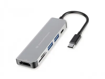 Laptop-Dock Conceptronic DONN02G Aluminium USB-C HDMI SD USB 3.2 60 W