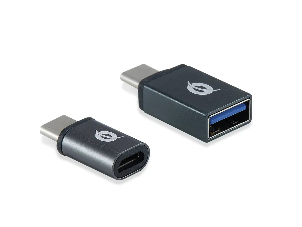 Conceptronic DONN04G Kabeladapter USB 3.1 Gen 1 Type-C, USB 2.0 Type-C USB 3.1 Gen 1 Type-A, USB 2.0 Micro Schwarz