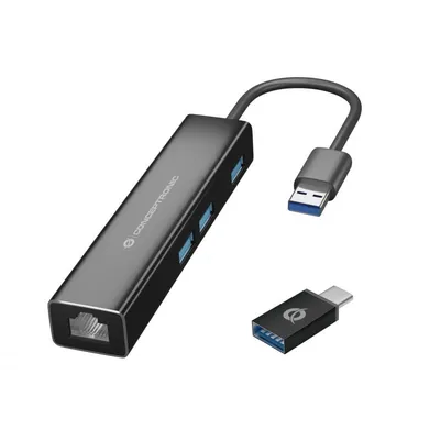 Conceptronic DONN07BA laptop-dockingstation & portreplikator USB 3.2 Gen 1 (3.1 Gen 1) Type-A Schwarz