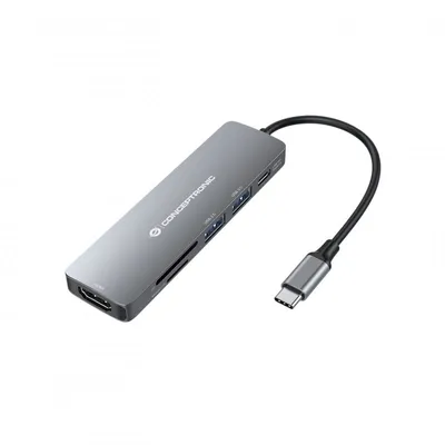 Conceptronic DONN11G laptop-dockingstation & portreplikator Kabelgebunden USB 3.2 Gen 1 (3.1 Gen 1) Type-C Grau
