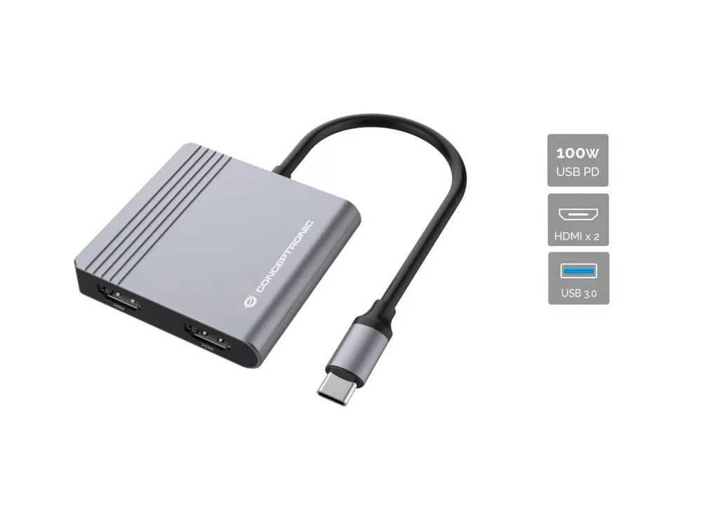 Dockingstation Conceptronic DONN13G USB 3.2 Gen 1 Type-C 100 W Grau Dockingstation Conceptronic DONN13G USB 3.2 Gen 1 Type-C 100 W Grau