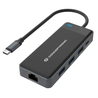 Conceptronic DONN14G laptop-dockingstation & portreplikator Kabelgebunden USB 3.2 Gen 1 (3.1 Gen 1) Type-C Grau