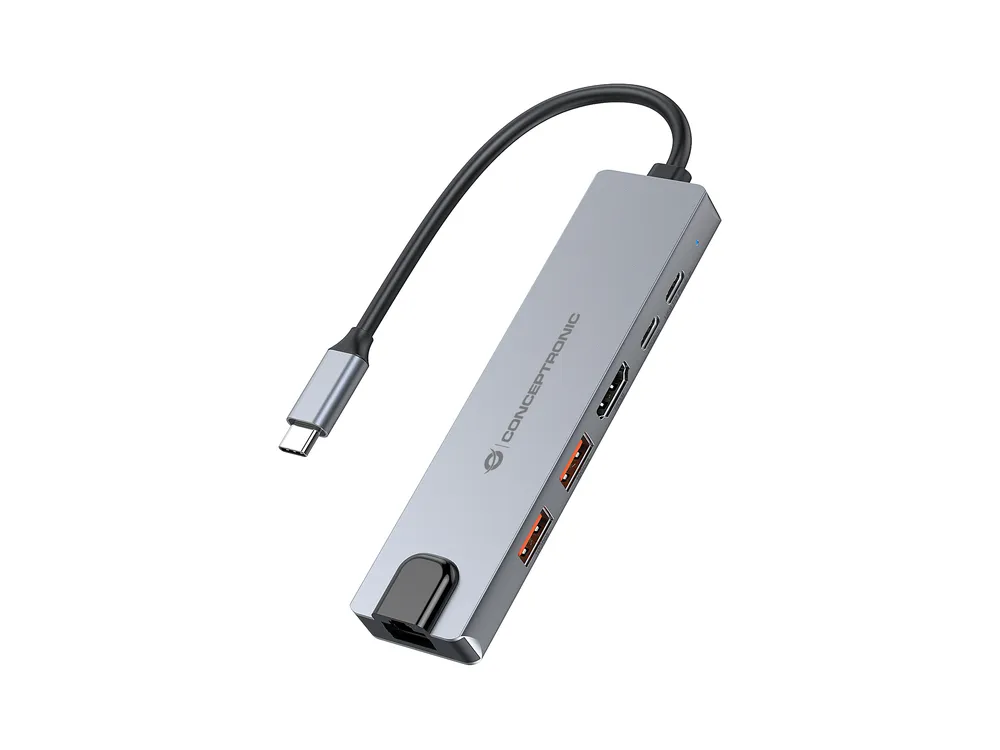 Conceptronic DONN29G 6-in-1 USB 3.2 Gen 2 Dockingstation | donn29g | 4K60Hz HDMI - USB-A 10Gbps x 2