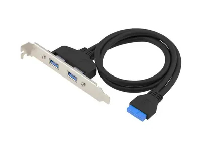 Interner USB 3.0 19-Pin-Adapter zu dual USB-A 3.0 Ports Schwarz