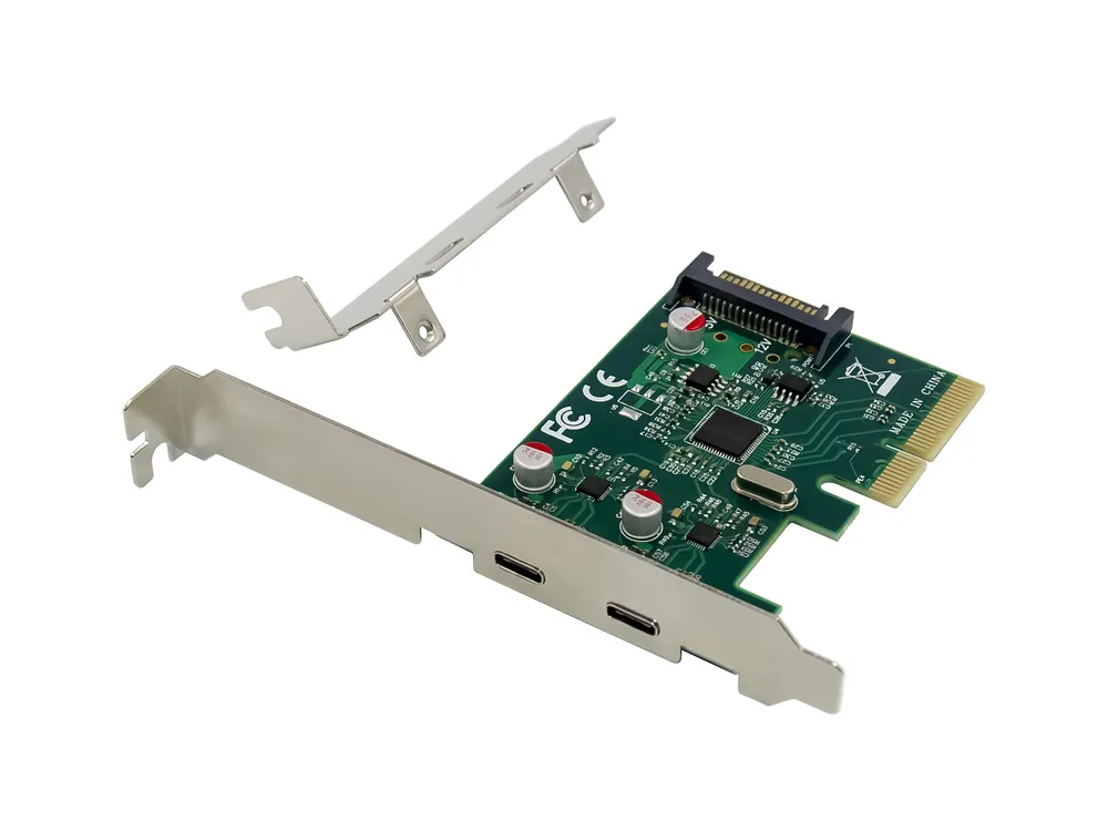 PCIe USB 3.2 Gen 2 Adapter ASM3142 10 Gbit/s SATA 15-polig Grün PCIe Karte