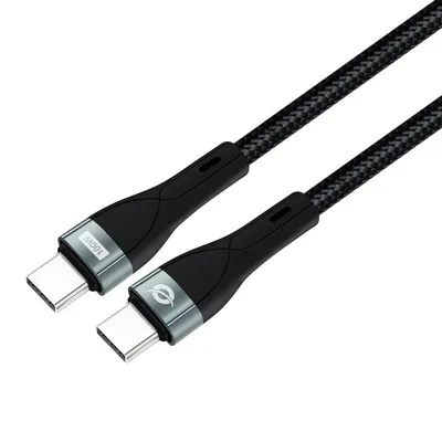 Conceptronic USB-C PD 3.0 Schnellladekabel, 100 W, 20 V/5 A, 480 Mbit/s, mit E-Mark-Chipsatz, 2 m, Schwarz