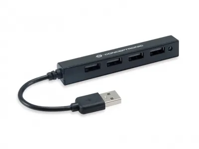 Conceptronic HUBBIES05B Schnittstellen-Hub 480 Mbit/s Schwarz