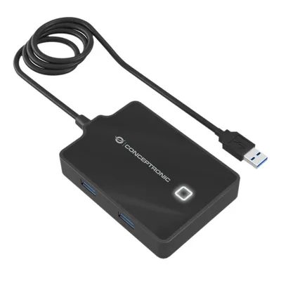 Conceptronic HUBBIES11BP laptop-dockingstation & portreplikator USB 3.2 Gen 1 (3.1 Gen 1) Type-A Schwarz